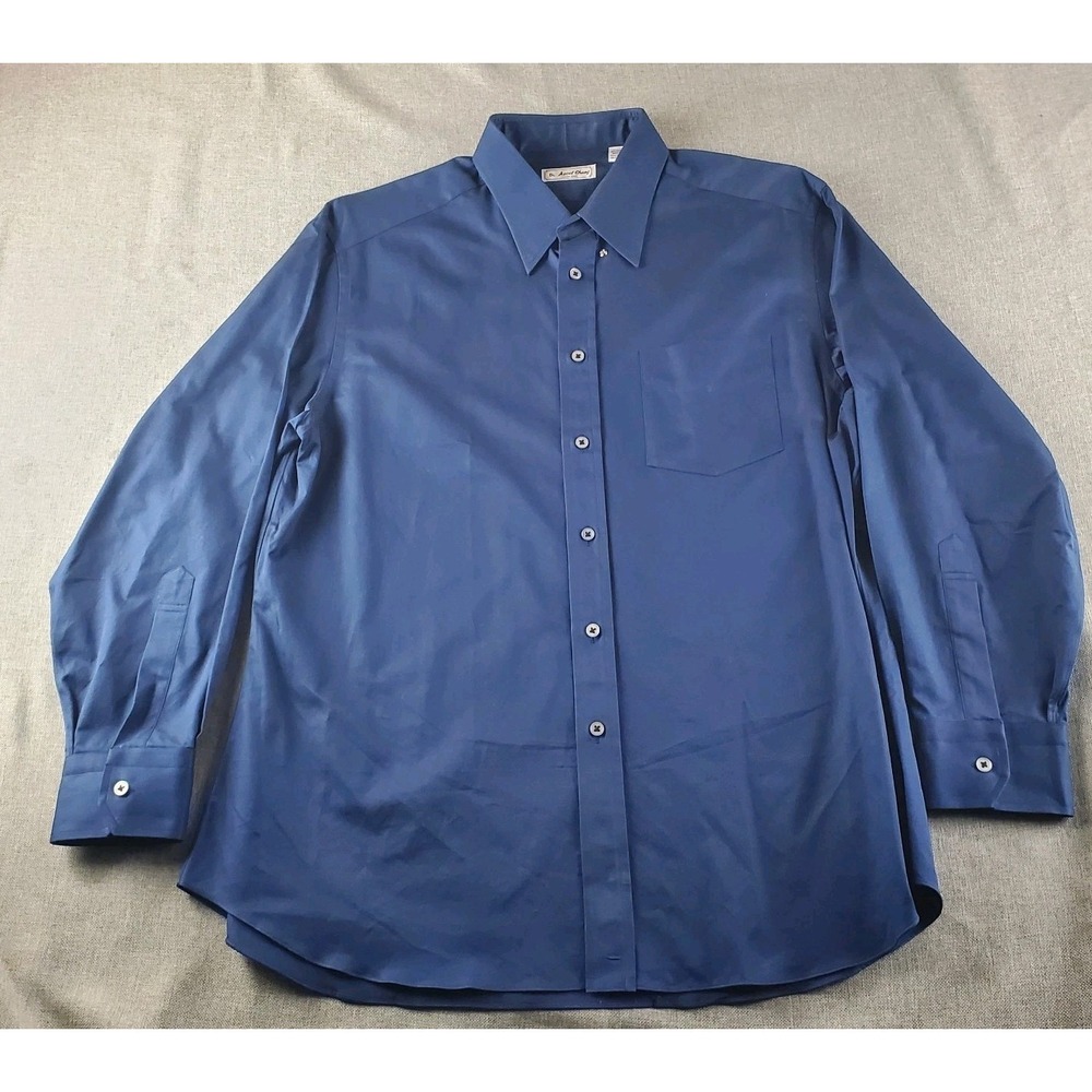 Vintage Ascot Chang Shirt Mens XL Blue Button Down Long Sleeve Cotton